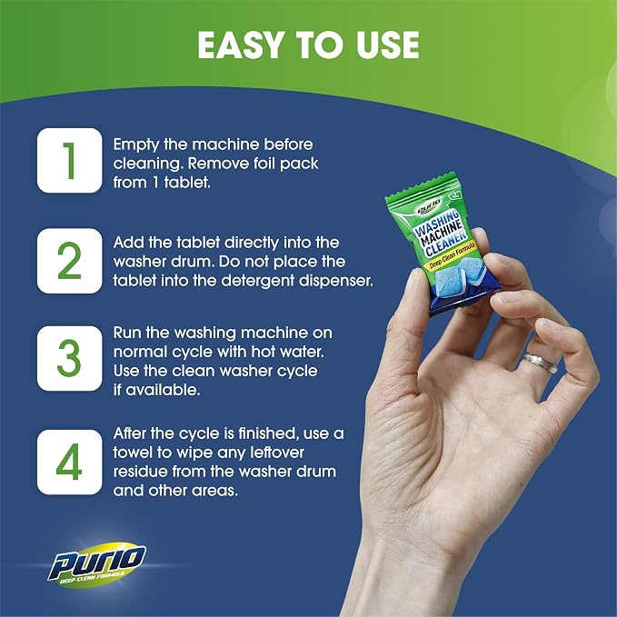 Washing Machine Cleaner Tablets 24-Ct Deep Cleaning Formula Washer Machine - Image 4