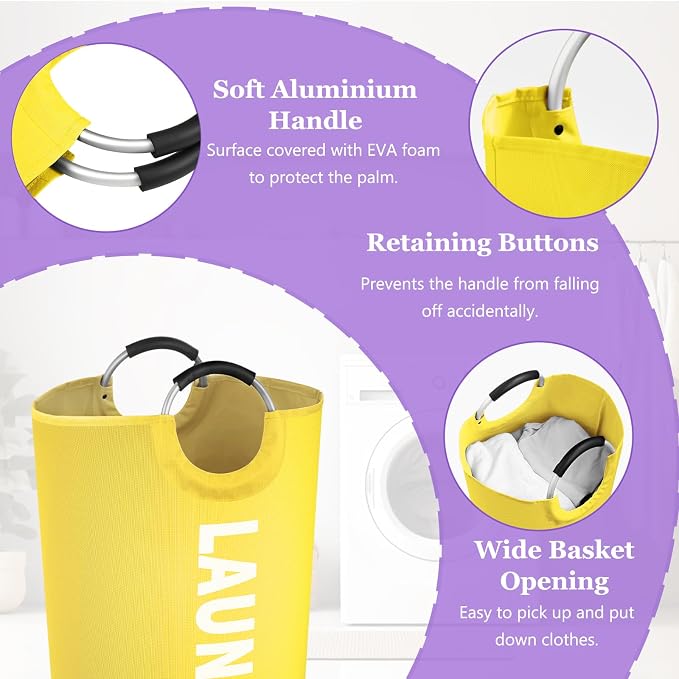 125L Large Laundry Basket with Handles, Foldable Clothes Hampers Stand Up Well - Image 5