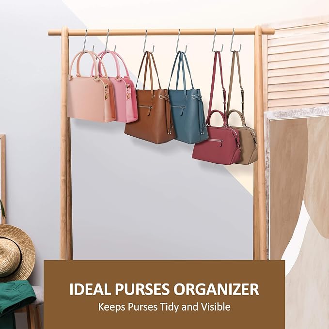 ZEDODIER 15 Pack Purse Hanger Closet, Bag Organizer Purse Hooks - Image 3