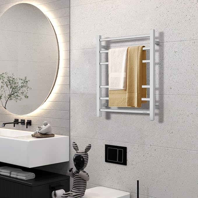 Towel Warmer Polished Chrome for Bathroom Wall Mounted Bath Towel Heater - Image 2