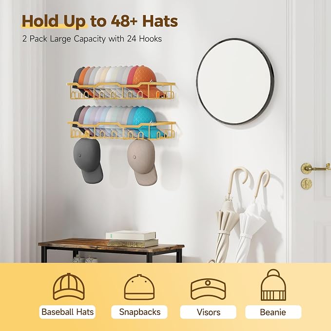 Nicetree Hat Racks for Baseball Caps Wall - Image 2