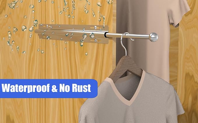 Valet Rod 12 Inch, Valet Rod for Closet Pull Out, Stainless Steel Closet Pull - Image 3