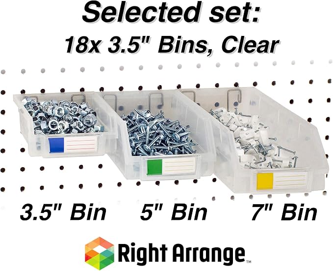 Pegboard Bins – 18 Pack Clear - Image 4
