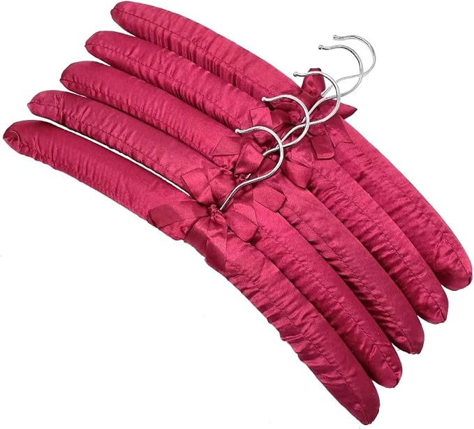 Hanger 5PCS Coat Satin Padded Clothes Silk Wrapped Display Sponge Hangers by Unknown