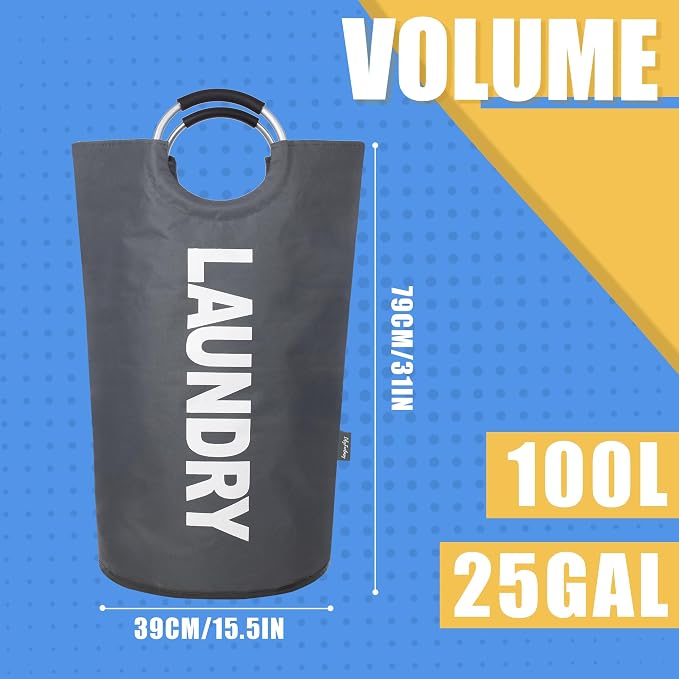 100L Laundry Basket, Collapsible Laundry Hamper - Image 2
