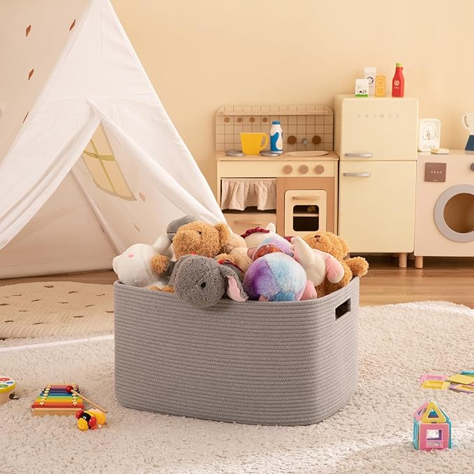 OIAHOMY 75L Large Blanket Basket, Woven Blanket Storage Basket - Image 7