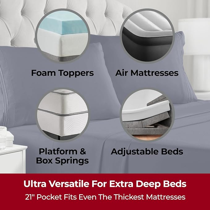 Mellanni Extra Deep King Sheets - Image 2
