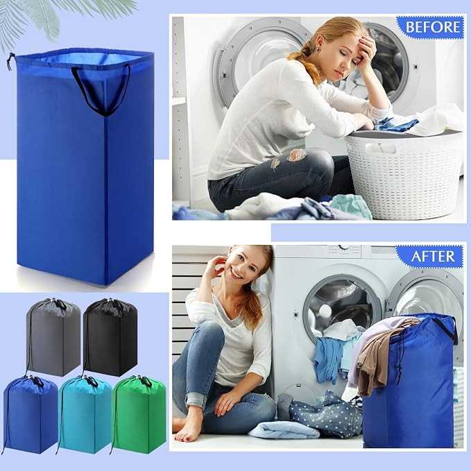 5 Pcs Travel Laundry Bag with Handles and Drawstring Large Nylon Laundry Bag - Image 3