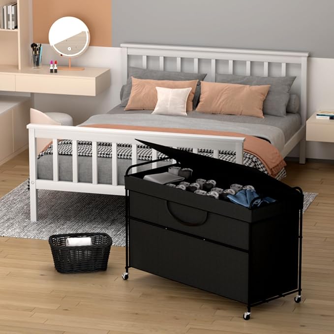 240L Large Laundry Hamper, 4 Compartment Laundry Basket - Image 7