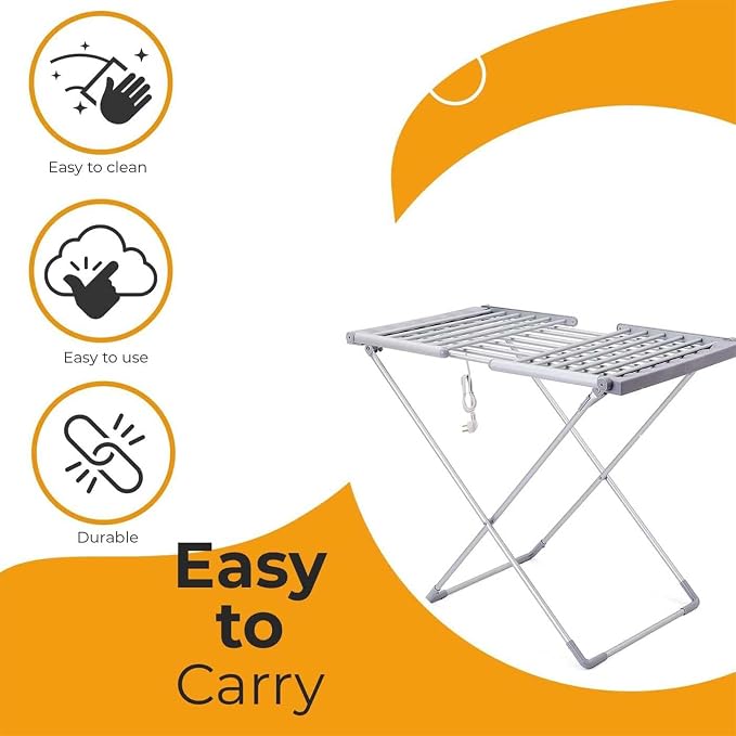 Energy-Efficient Electric Heated Clothes Dryer, Foldable Indoor Airer - Image 3