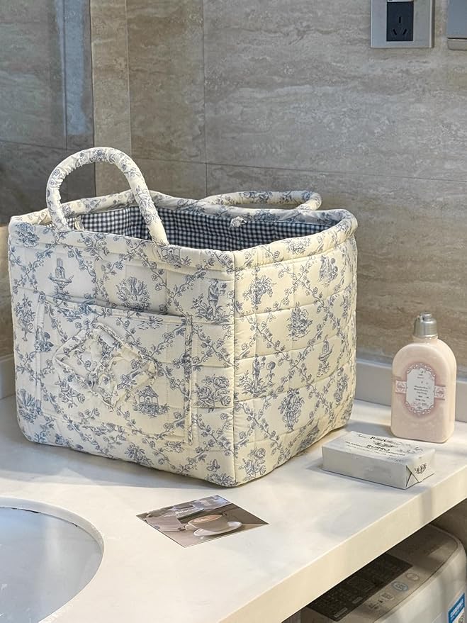 Storage Basket Boho Fabric Large Collapsible Floral Laundry Nursery Hamper by Ankick