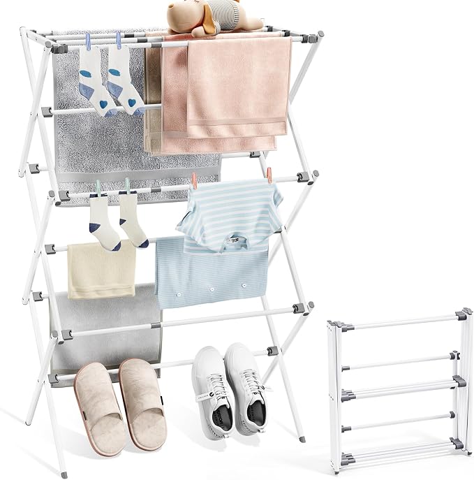 APEXCHASER Clothes Drying Rack, Foldable & Extendable Laundry Rack by APEXCHASER