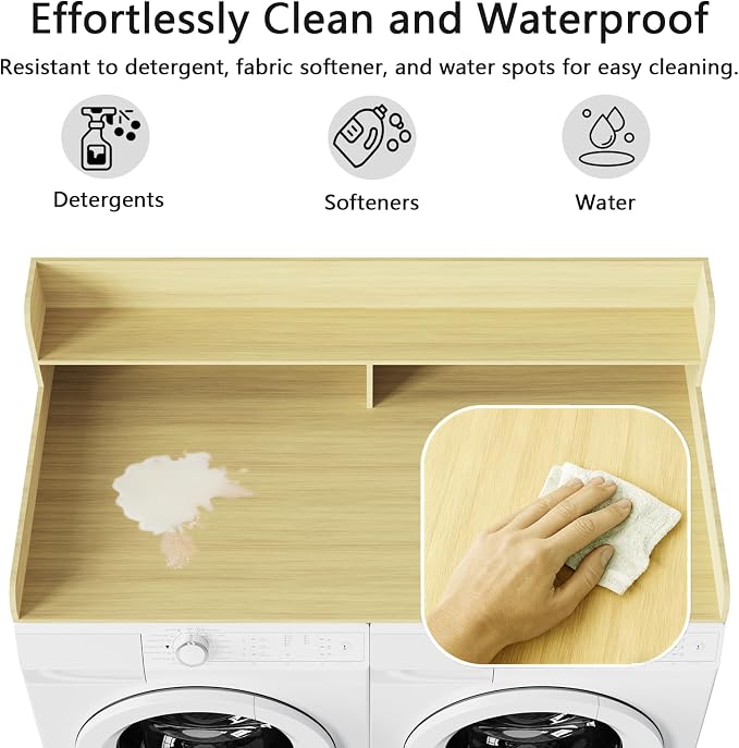 Fabuday 2-Tier Wood Washer Dryer Countertop - Image 6