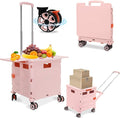 FELICON SELORSS Folding Utility Cart Rolling Crate Tote Basket Box Storage by FELICON