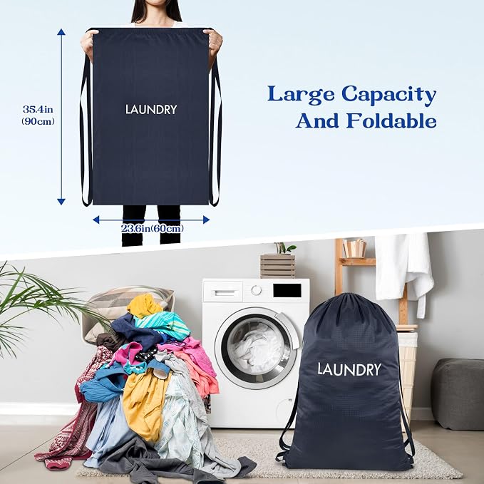 Laundry Bag Backpack, 80L Heavy Duty Nylon Laundry Backpack - Image 3
