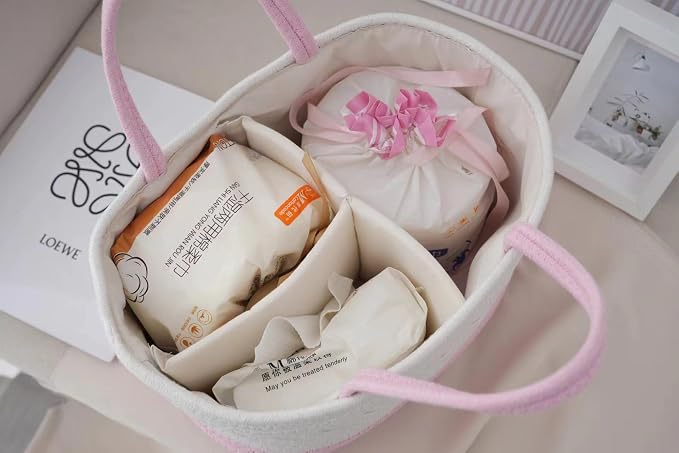 Cotton Rope Diaper Caddy Organizer, Nursery Storage Bin and Car Organizer - Image 2