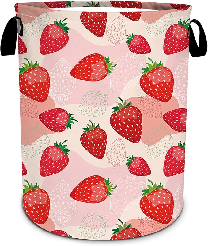 Laundry Hamper, Cute Strawberry Laundry Basket, Oxford Waterproof Foldable by SLHFDKL