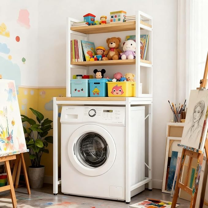 Space-Saving 3-Tier Over Washer and Dryer Storage Shelf, Heavy-Duty Over - Image 2