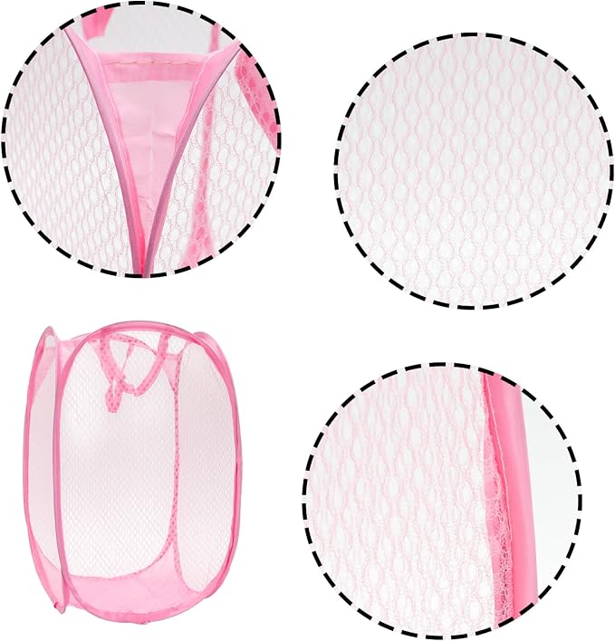 2Pcs Popup Mesh Laundry Baskets, Collapsible and Portable Laundry Hamper - Image 3