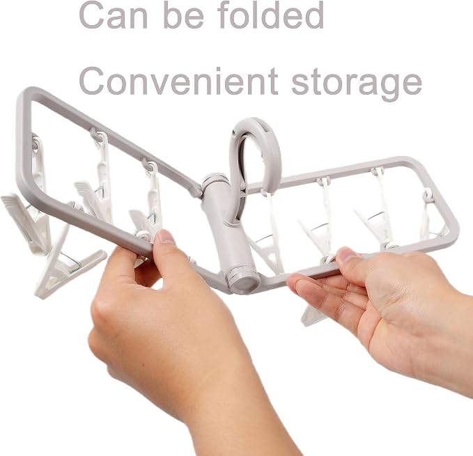 Clothes Drying Racks 2 Pack Grey Colour Small Folding Portable Underwear Hangers - Image 5