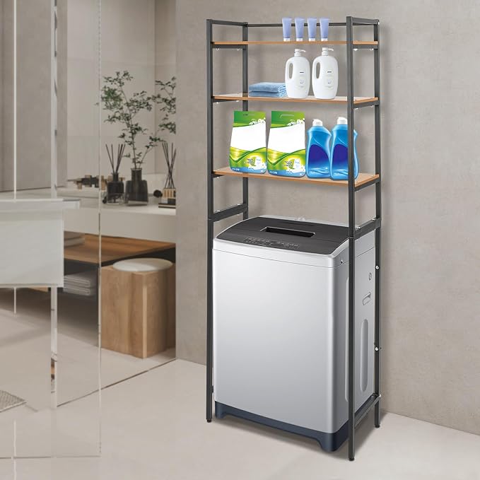 Over Washer and Dryer Storage Shelf Laundry Room Organization Storage Clothes - Image 3