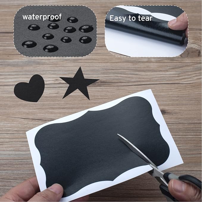 ONUPGO Large Chalkboard Labels, 4 x 6 Reusable Blackboard Stickers Waterproof - Image 4