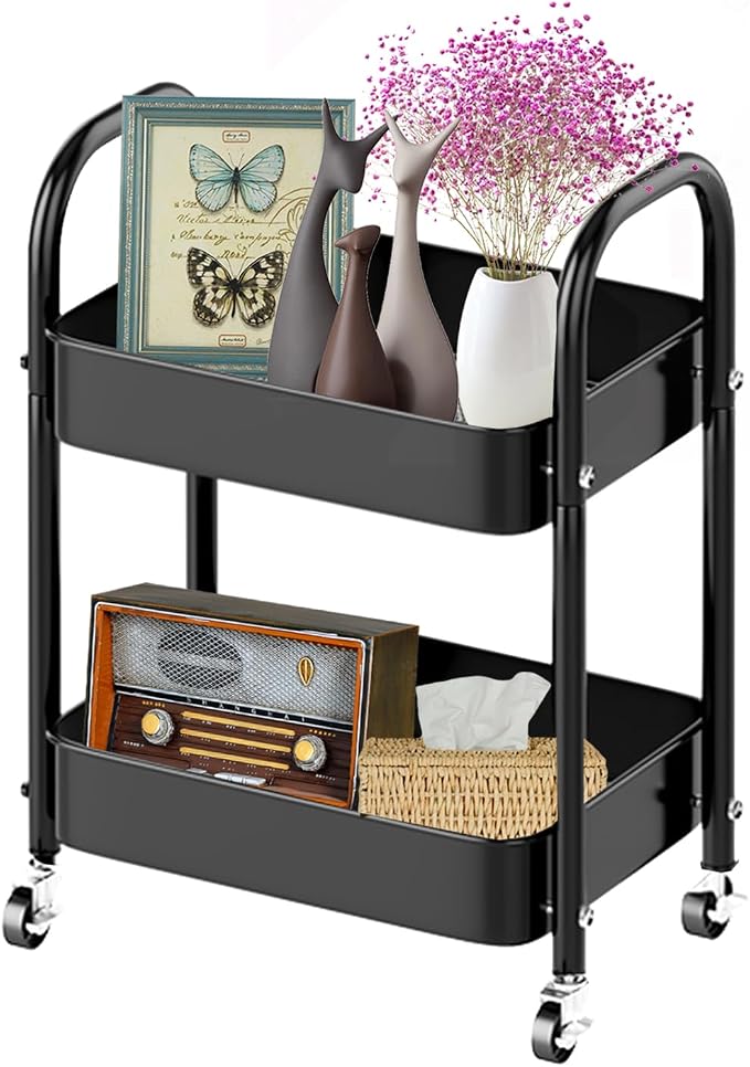 Melody House 2 Tier All-Metal Rolling Storage Cart by MelodyHouse