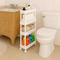 ShellKingdom 4 Tier Bathroom Storage Organizer, Slim Rolling Storage Cart by ShellKingdom