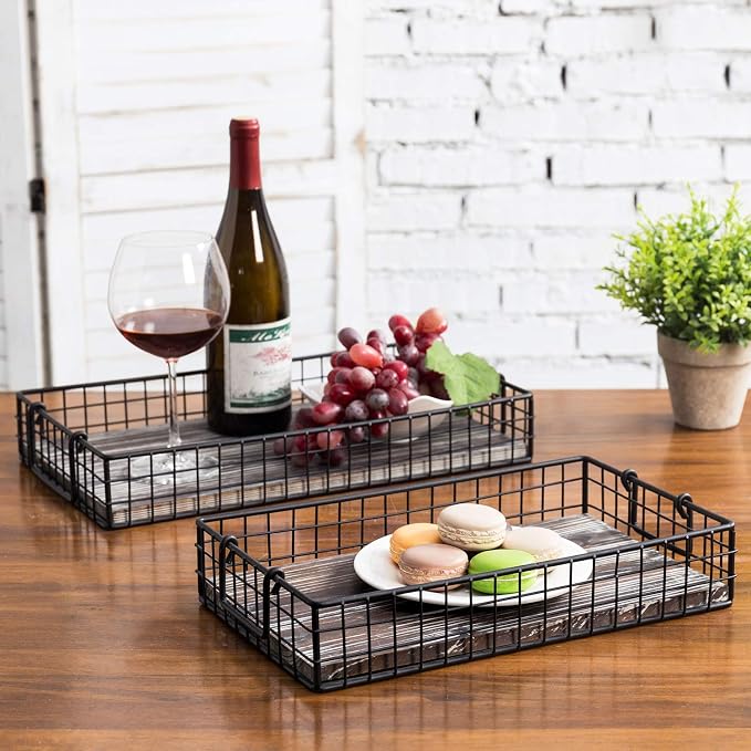 MyGift 16 and 14 Inch Large Nesting Countertop Storage Baskets - Image 2