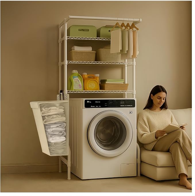 The Storage Rack Above The Washing Machine, and Refrigerator has Been Widened by Unknown