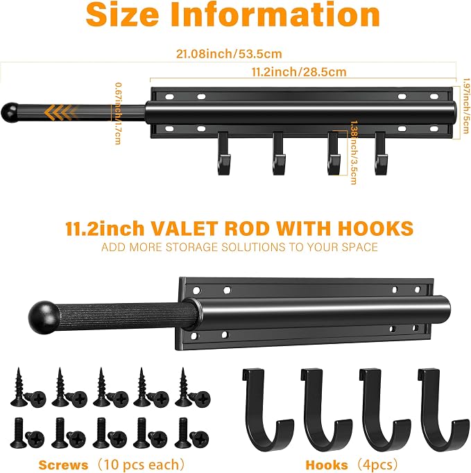 12 Inch Valet Rod for Closet Pull Out Clothes Hanger - Image 2