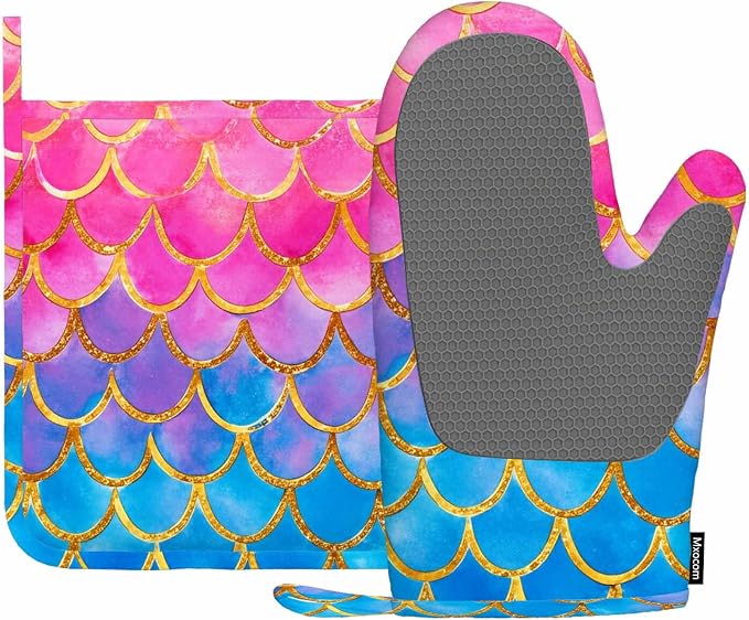 Mxocom Mermaid Scales Oven Mitt and Pot Holder by Mxocom