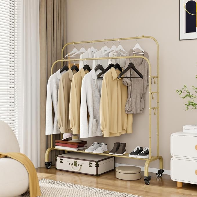 SUOERNUO Garment Rack with Wheels Clothing Rack - Image 4