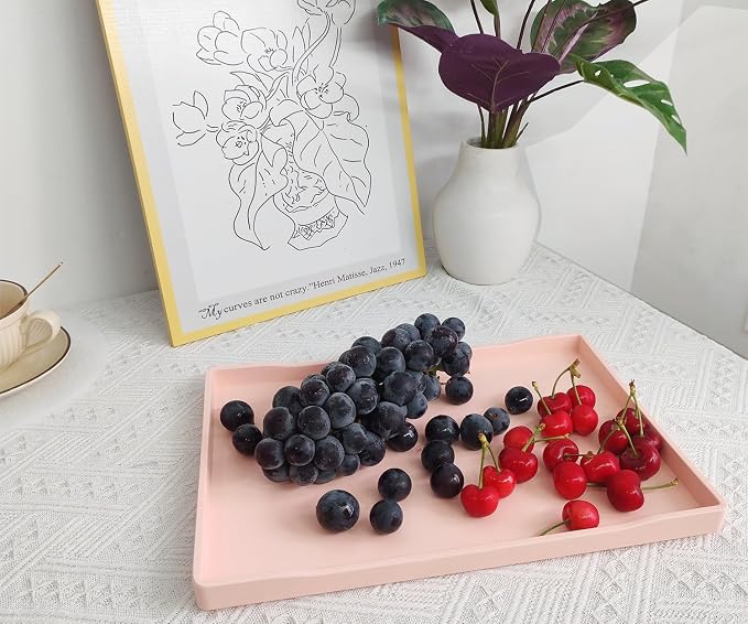 Pink Serving Tray, Large Tray, Serving Accessory, Countertop, Decorative and - Image 5