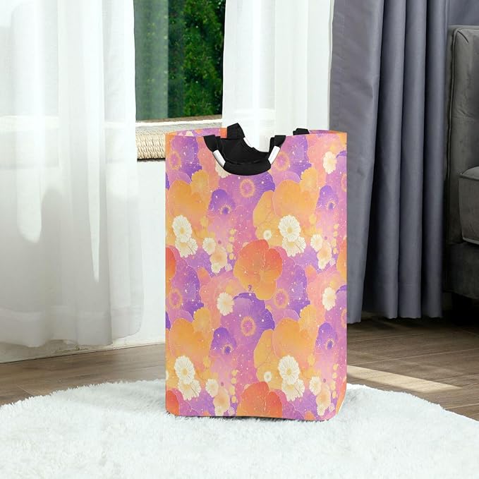 Japanese Style Flower laundry baskets, Foldable and waterproof baby clothes - Image 2