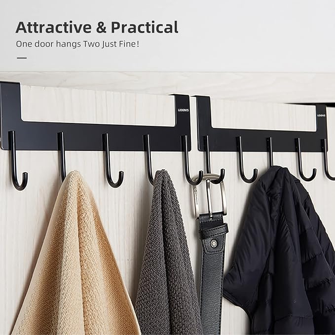 Over Door Hanger, Metal Over The Door Hook Rack - Image 6