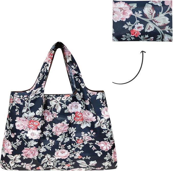 allydrew Large Foldable Tote Nylon Reusable Grocery Bag - Image 5