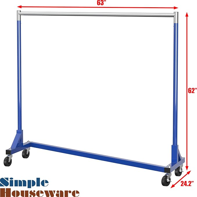 Simple Houseware Industrial Grade Z-Base Garment Rack, 500lb Load - Image 6