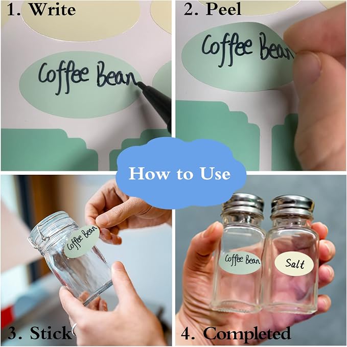 Removable Label Stickers for Jars, Self-Adhesive Chalkboard Labels Waterproof - Image 3