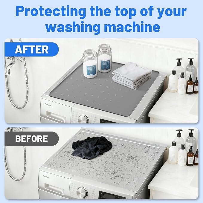 1 Pack 26" x 26" Washer and Dryer Topper, Silicone Washer Dryer Countertop - Image 3