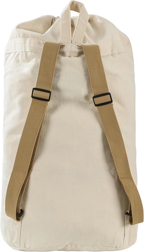 Canvas Laundry bag, Washable Laundry backpack, Adjustable Straps, Large Front - Image 5