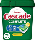 Cascade Complete Dishwasher Pods, Dishwasher Detergent, Lemon Scent ActionPacs by Cascade