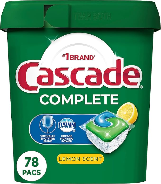 Cascade Complete Dishwasher Pods, Dishwasher Detergent, Lemon Scent ActionPacs by Cascade