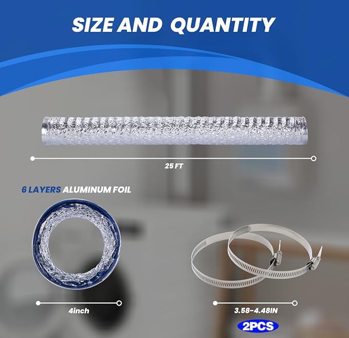 Dryer Vent Hose 4 Inch x 25FT - Image 2