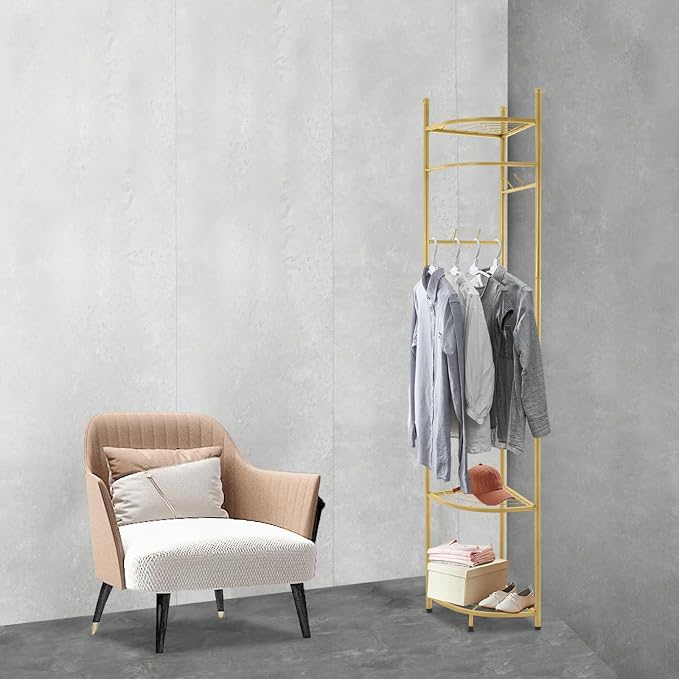 Coat Rack, Corner Clothing Rack, Freestanding Garment Rack - Image 3