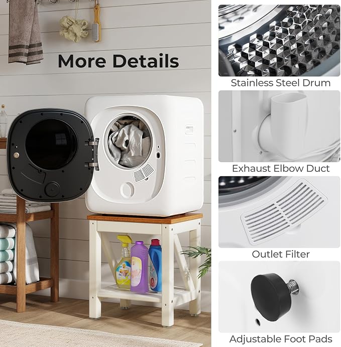 COSTWAY Portable Clothes Dryer, 1.5 cu.ft Compact Drying Machine - Image 9