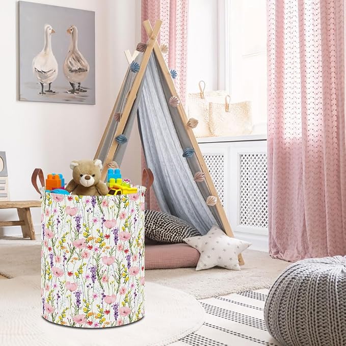19.7" Laundry Basket, Dirty Clothes Hamper, Waterproof Storage Bin, Room Decor - Image 2