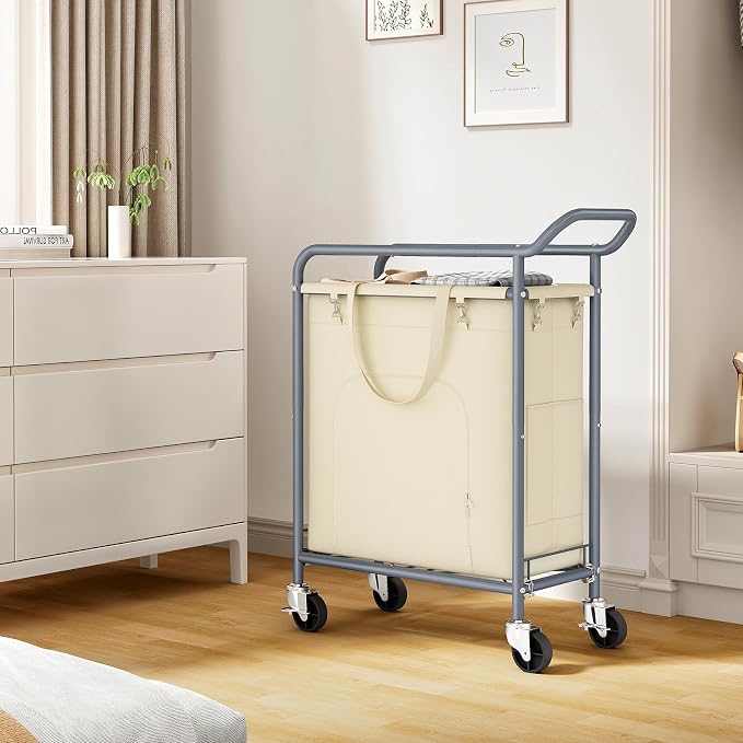 Laundry Basket with Wheels, 150L Large Rolling Laundry Hamper, Heavy-Duty - Image 8
