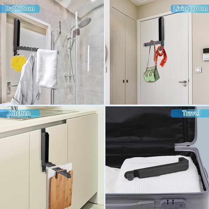 Over The Door Drying Rack, 1 Pack Foldable Over The Door Hooks Hanger - Image 7