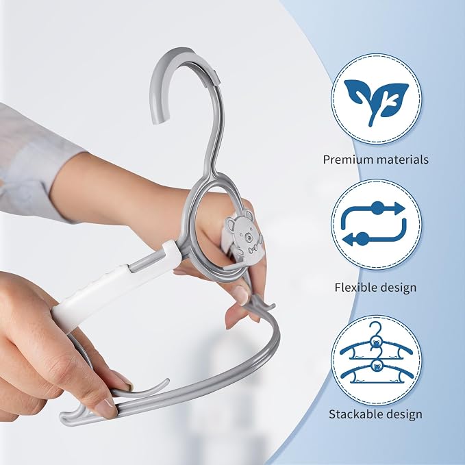 Baby Hangers for Closet Adjustable, Extendable & Stackable Kids Hangers - Image 7
